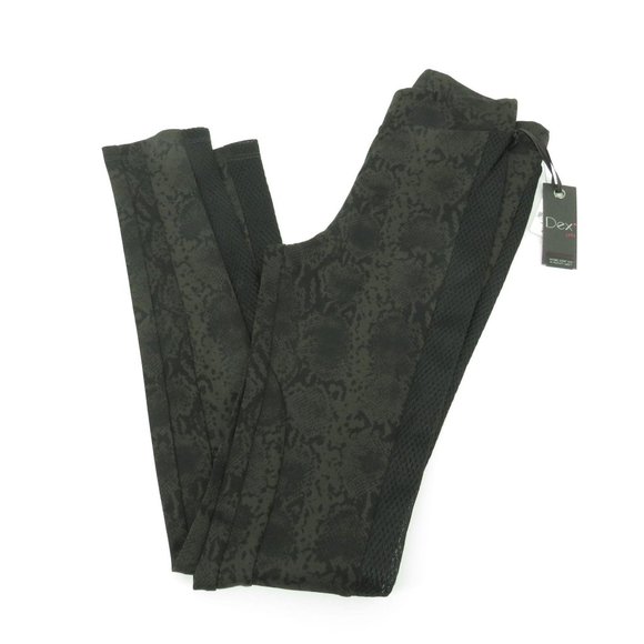 Dex Womens Black Mesh Paneled Snake-Print Leggings XS NWT $59 - Picture 1 of 4